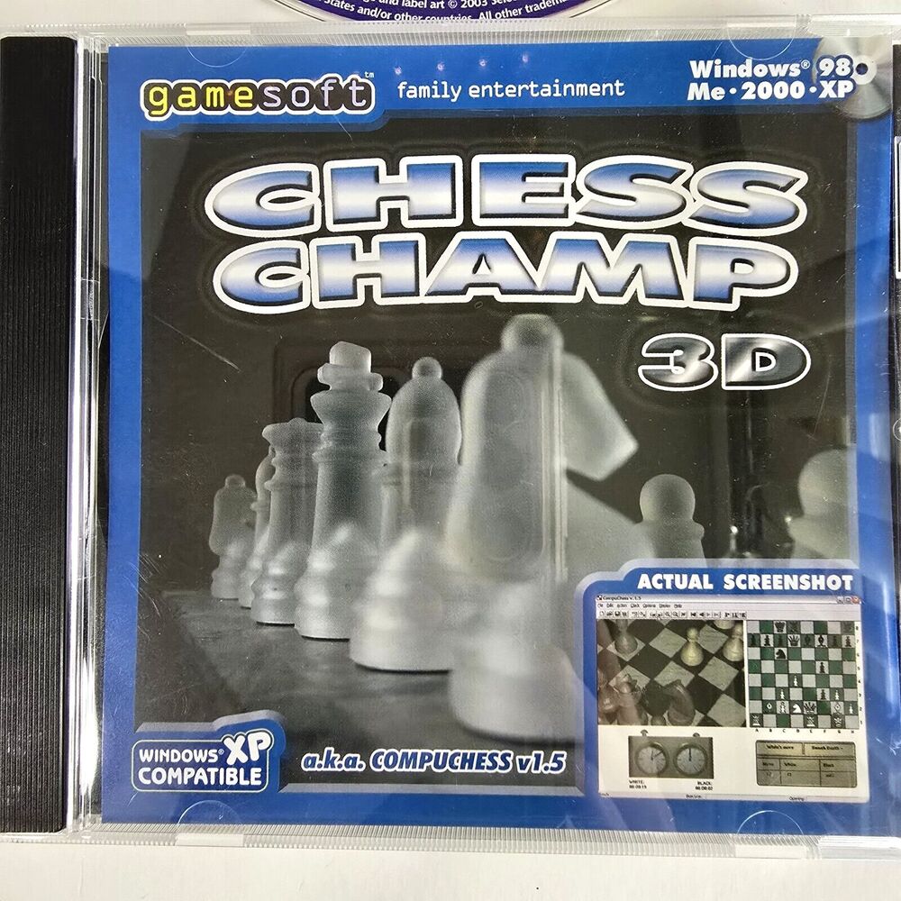 3D CHESS CHAMP PC Game By Gamesoft CD-Rom For Windows 98, XP, 2000, Me